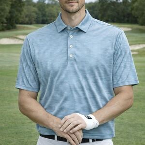 FootJoy Light Blue Striped Polo Shirt (261)
